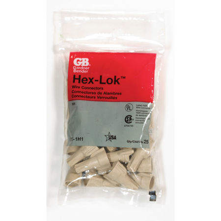 HEX-LOK Hex Lock Wire Conn Bg/25 25-1H1